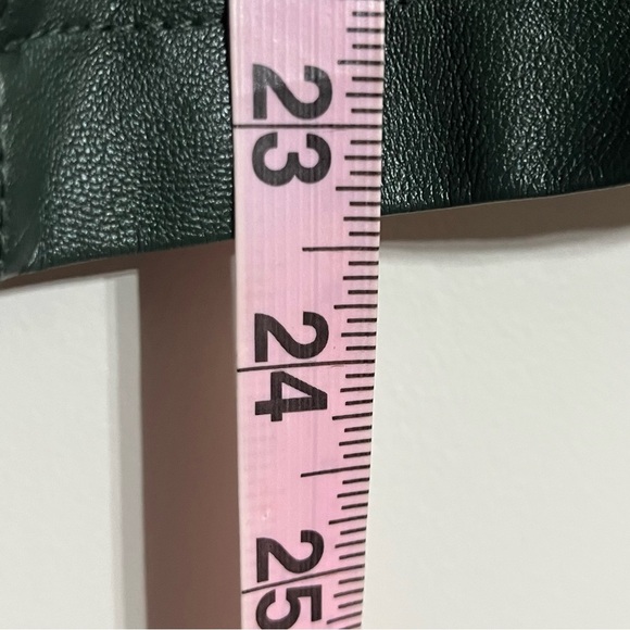 Women’s Juniors Harmony & Havoc Faux Leather Jacket Hooded Zipper Size XL Green - Picture 9 of 11